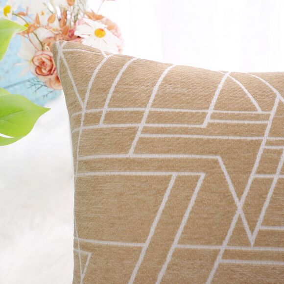 2pcs Polyester Cover Sofa Throw Pillow Case Pale Brown - Picture 6 of 6